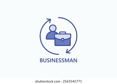 Businessman isolated vector, icon or logo sign symbol illustration