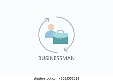 Businessman Isolated Vector, Icon Or Logo Sign Symbol Illustration