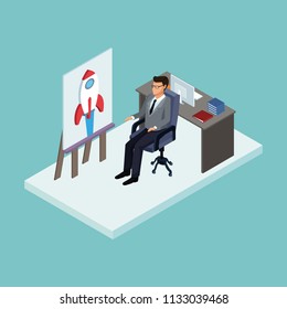 Businessman isometric concept