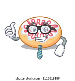 Businessman jelly donut character cartoon