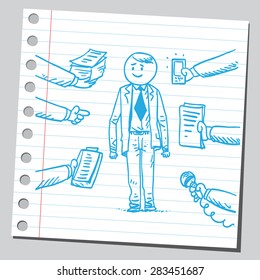 Businessman with lot of job