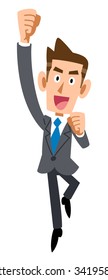 Businessman to jump with joy