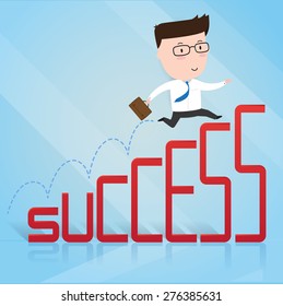 Businessman jump up to success, business concept, vector 10