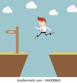 Businessman jumping