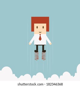 Businessman jumping