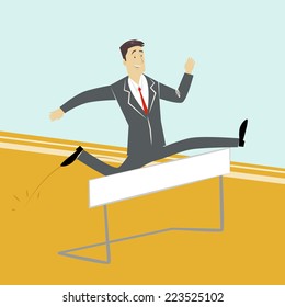 A businessman jumping 