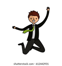 businessman jumping avatar character