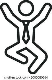 Businessman Jumping icon vector image. Can also be used for Business Startup. Suitable for mobile apps, web apps and print media.