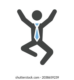 Businessman Jumping icon vector image. Can also be used for Business Startup. Suitable for mobile apps, web apps and print media.