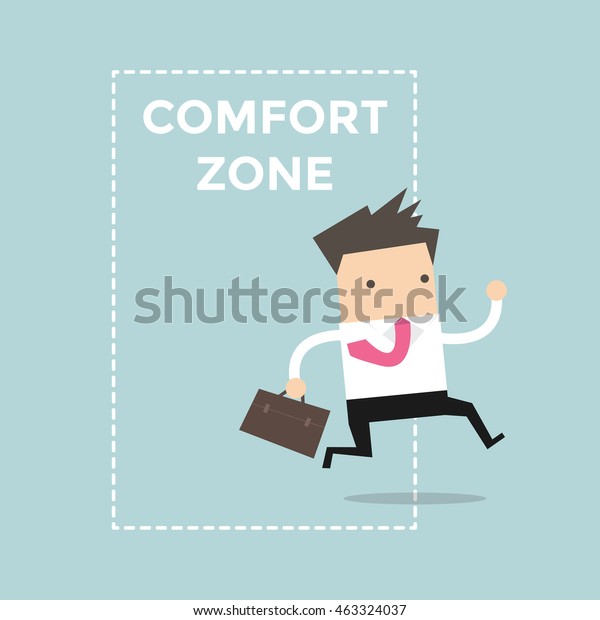 Businessman Jumping Out Comfort Zone Success Stock Vector (Royalty Free ...