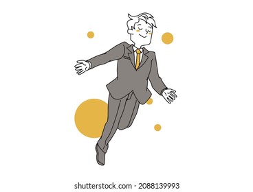 Businessman jumping up, freedom, personality, relaxation