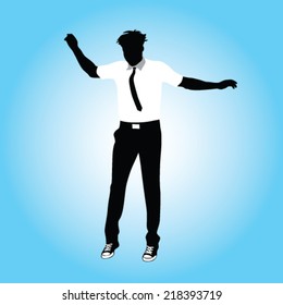 businessman jumping vector illustration