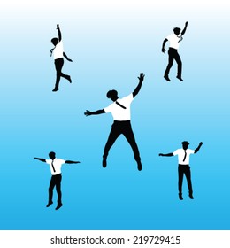 Businessman jumping vector illustration