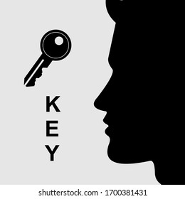 Empresario con llave. Ilustración del vector