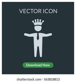 Businessman king vector icon