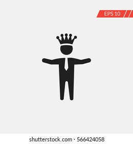 Businessman king vector icon