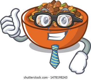 Businessman kung pao chicken in a mascot