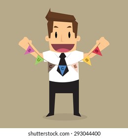 businessman label success. vector