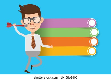 Businessman and label for text vector design