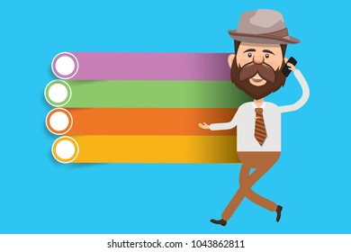 Businessman and label for text vector design