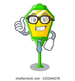 Businessman lamp post in isolated on mascot