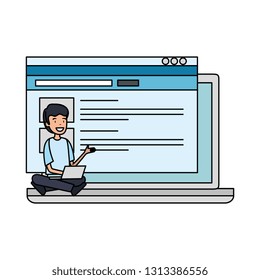 businessman with laptop computer