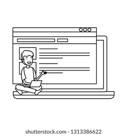 businessman with laptop computer