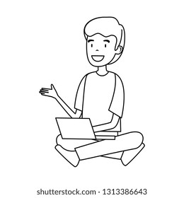 businessman with laptop computer
