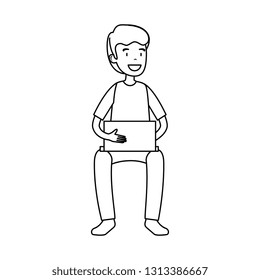 businessman with laptop computer
