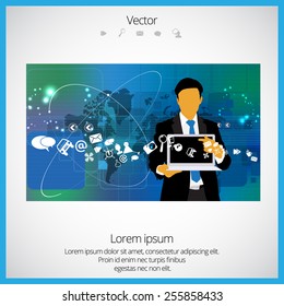 Businessman with laptop computer