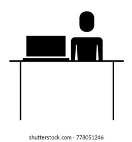 businessman with laptop and desk image