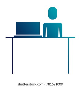 businessman with laptop and desk image