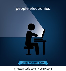 Businessman laptop icon vector