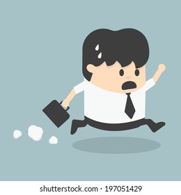 Businessman Late for Work