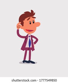 Businessman laughing happily in isolated vector illustration