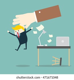 businessman was lay off job, problem at work concept. vector