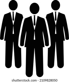 Businessman, leader, leadership, people. black vector icon
