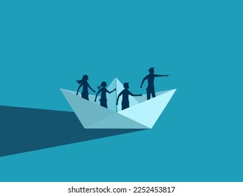 Businessman leader pointing the direction of business organization. business challenge