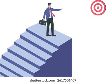 Businessman leadership pointing to the target. leadership concept

