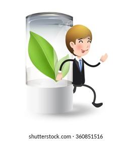 Businessman with leaf design