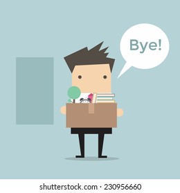 Businessman Leaving Job Vector