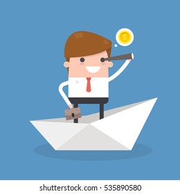 Businessman Leaving Job, vector, flat design