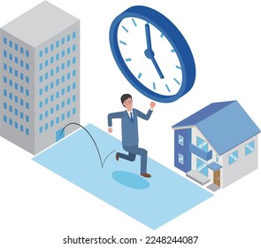 businessman leaving work on time