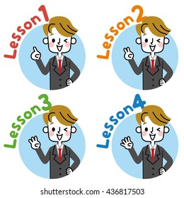 Businessman lesson icon.