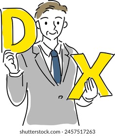 Businessman with the letter DX vector illustration