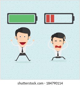 Businessman and life energy. You can remove background and shadow. All parts are vector and editable. 