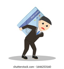 businessman lifting debt card design