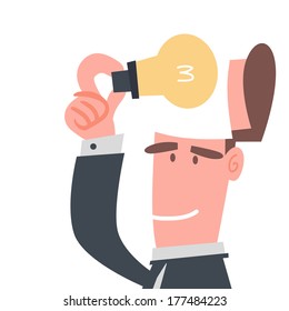 Businessman with Light Bulb