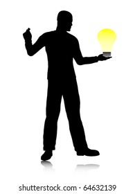 Businessman with lightbulb