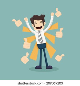 Businessman like, thumbs up  , eps10 vector format